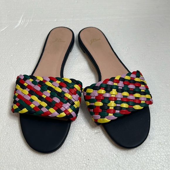 J crew Cora slide sandals multi color navy size 9.5 - Picture 2 of 6